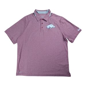 USED Nike Men's University of Arkansas Dri-FIT Coaches Polo Shirt